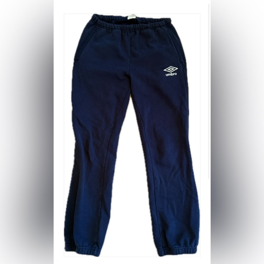 Umbro Vintage Fleece Lined Blue Track Pants Unisex Size S